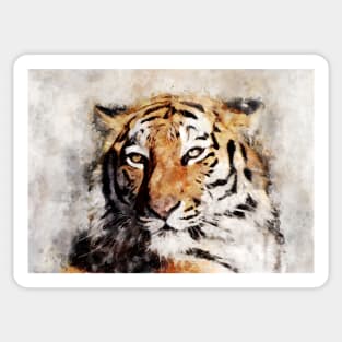 Dramabite Watercolor Tiger Portrait Sticker